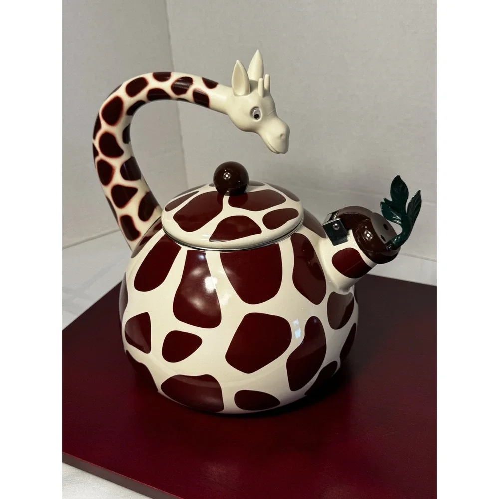 Supreme Housewares Giraffe Whistling  Enamel On Steel Teapot Tea Kettle